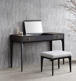 Oak Vanity Table w/ Square Mirror